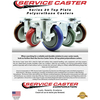 Service Caster 3.5 Inch Black Polyurethane Swivel 10mm Stem Caster Total Lock Brake, 2PK SCC-TSTTL20S3514-PPUB-BLK-M1015-2-S2